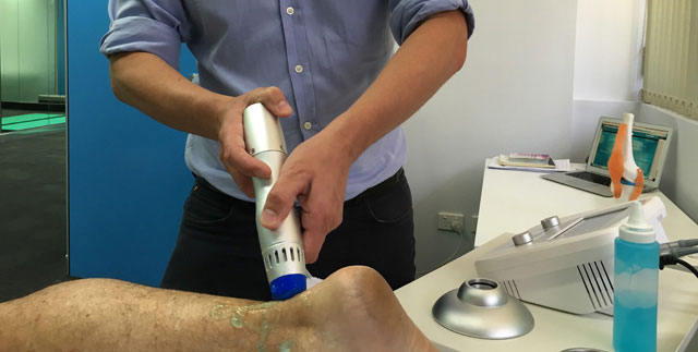 Shockwave therapy on ankle